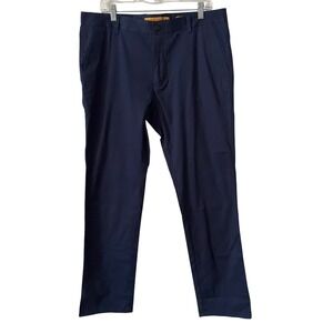 Enzo‎ Tovare Men Navy Blue Cotton Chino Pants Straight Leg 36x32 Casual Trouser